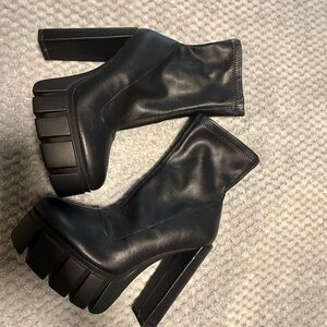 Others Follow Black Chunky Heeled Boots